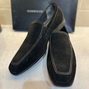 Men’s Shoes – Giorgio Brutini Black Suede Loafers | Comfortable Slip-Size 12 US